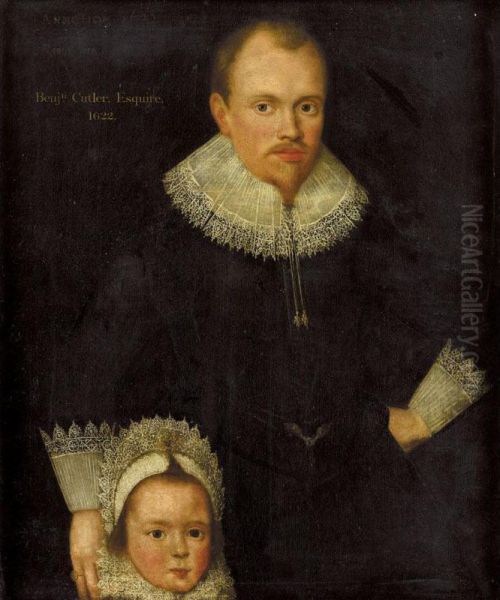 Portrait Of Benjamin Cutler With His Infant Son - view 1
