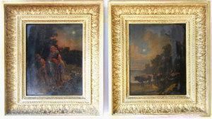 The Flight Into Egypt And Droverswatering Their Animals In A Moonlit Landscape The Flight Into Egypt And Droverswatering Their Animals In A Moonlit Landscape