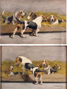 Chiens Au Chenil by Charles Fernand de Condamy
