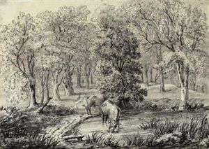 View Of A Farm Near Kingswood, Surrey by Hendrik Frans de Cort