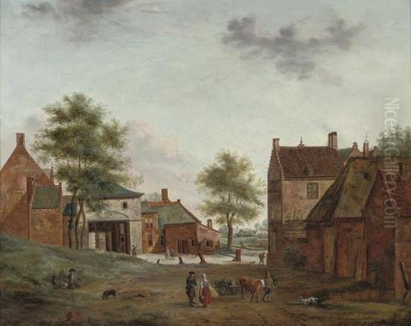 A Farmstead With Figures Conversing - view 1