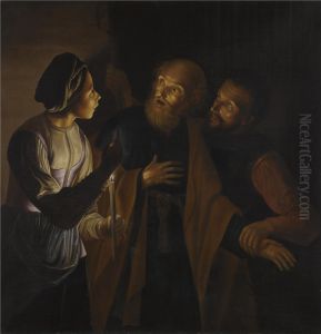Denial Of Saint Peter by Adam de Coster