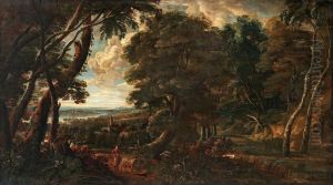 Extensive Landscape Withshepheard And Livestock by Goris De Coxie