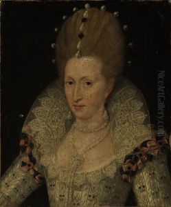 Portrait Of Queen Anne Of Denmark by John de Critz