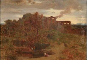 Femmes A L'embarcadere, Paysage Italien by Alfred P. De Curzon