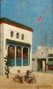 Tunisiens En Conversation by Georges De Dramard