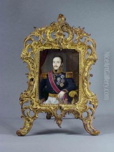 Jose De Palafox Y Melci, Herzog Von Saragossa (1776 - 1847), Imhintergrund Mit Spanischem Wappen by J-B. Duch. Gisors De Duchesne Des Argilliers