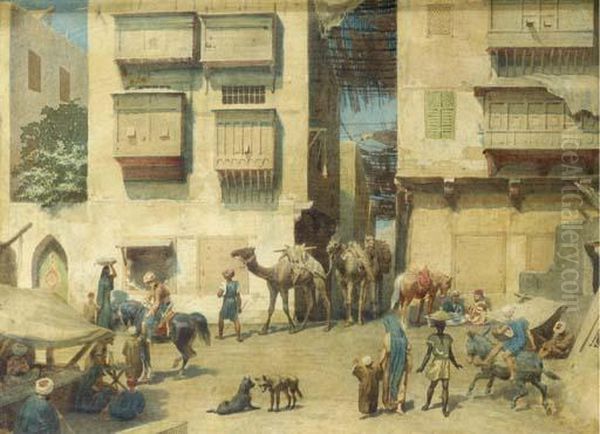 A Bustling Square In The Orient - view 1
