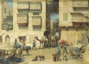 A Bustling Square In The Orient by Willem De Famars Testas