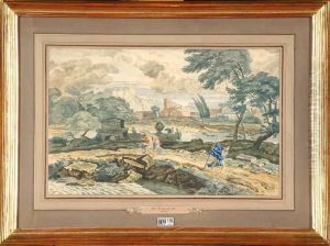 Paysage Italianisant Anime by Nicolas Henri Joseph De Fassin