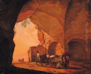 Ruines Antiques Animees by Nicolas Henri Joseph De Fassin