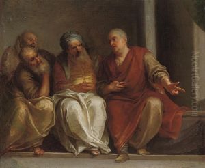 Four Philosophers Conversing by Henri Antoine de Favanne