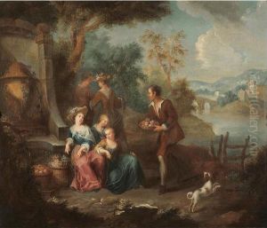 Scene Galante Dans Un Paysage by Antoine de Favray