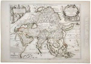 Well-engraved, Detailed, And Attractive Map Of Asia, With Cartouche Depicting Chinese At Upper Left, And One With Indians At Upper Right. The East Indian Archipelago Is Shown, And A Portion Of "terre Des Papous, Ou Nouvelle Zeelande"; Above Japan And Jess