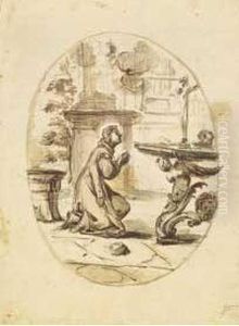 Santo In Preghiera by Lorenzo De Ferrari