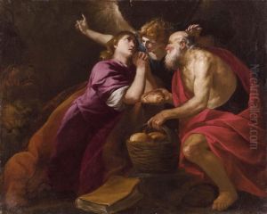 San Daniele Nella Fossa Dei Leoni E San Girolamo by Orazio De Ferrari