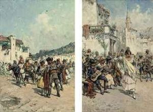 A Fiesta In The Market Square by Mariano De Franceschi