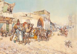 Marche Arabe A L'entree D'une Ville. by Mariano De Franceschi