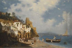 A View Of Cetara On The Amalfi Coast by Beniamino De Francesco