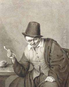 A Peasant Holding A Pipe by Anna De Frey