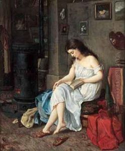 < Modele Dans L'atelier Du Peintre >. by Alexander De Gassowski