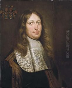 Portrait Of A Man Of The Camstra - Ebbinga Tot Blya Family,half-length, In Black Costume And White Jabot