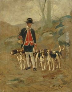 Setting Out For The Hunt by Jean Victor Albert De Gesne
