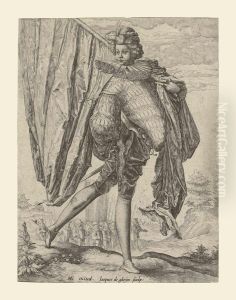 The Standard-bearer by Andries Jacobsz. Stock