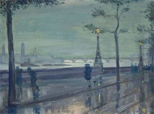 Westminster Bridge From Victoria Embankment by Wilfred Gabriel De Glehn
