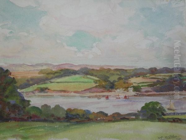 The Helford With Red Sails - view 1