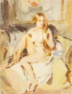 'a Study For Firelight by Wilfred Gabriel De Glehn