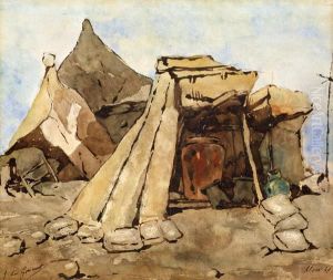 Tente Arabe A La Porte Bab Azoun by Jules Alfred Huot De Goncourt