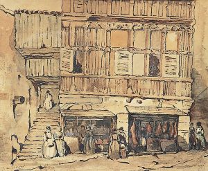 Rue Animee A Mcon by Jules Alfred Huot De Goncourt