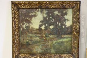 Bomen Aan De Sloot by Jan De Graef