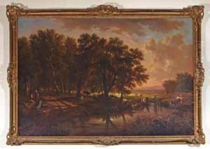 Paysage Aux Lavandieres