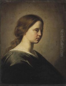 A Lady, Bust-length, In A Blue Gown