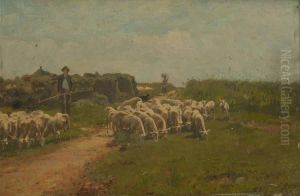 Le Troupeau De Moutons by Jean-Baptiste De Greef