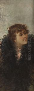 Ritratto Di Donna Con Pelliccia by Francesco De Gregorio