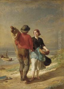 A Romantic Encounter On The Coast by Vital De Gronckel