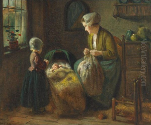 Dutch Interior With Mother And Children - view 1