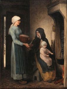 Charite Et Reconfort Pres Du Feu by Charles de Groux