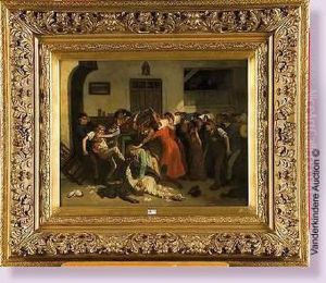 La Rixe Au Cabaret by Charles de Groux