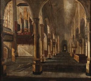 A Church Interior by Jacob De Gruyter