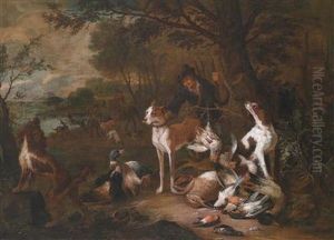 A Hunting Scene by Adriaen de Gryef