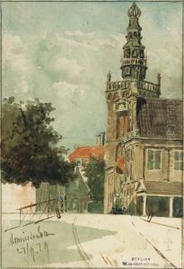 A View Of Monnikendam by Willem De Haas Hemken