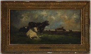 Vaches Dans Un Paysage by Johannes-Hubertus-Leonardus de Haas