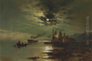 Hudson Under The Moonlight by Mauritz F. H. de Haas