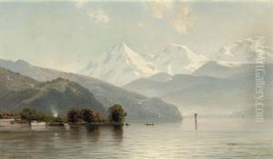 A View Of The Thunersee With The Mountains Eiger