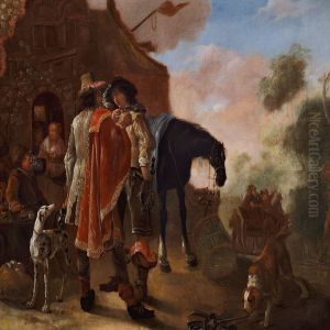Travellers Resting By An Inn by Anthony De Haen