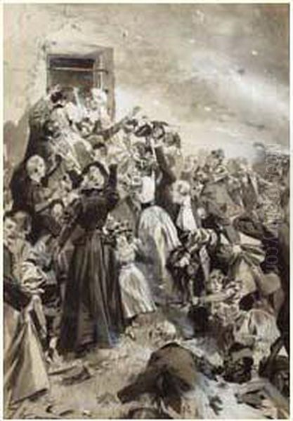 L'incendie Du Bazar De La Charite. Cinq Minutes Apres. Entre Le Mur Et La Fournaise... Circa 1897 - view 1